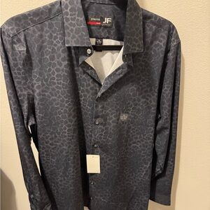 jf j.ferrar Black Casual Button Down Shirt